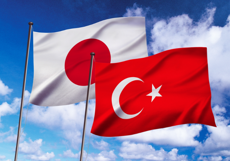 日本の国旗とトルコの国旗